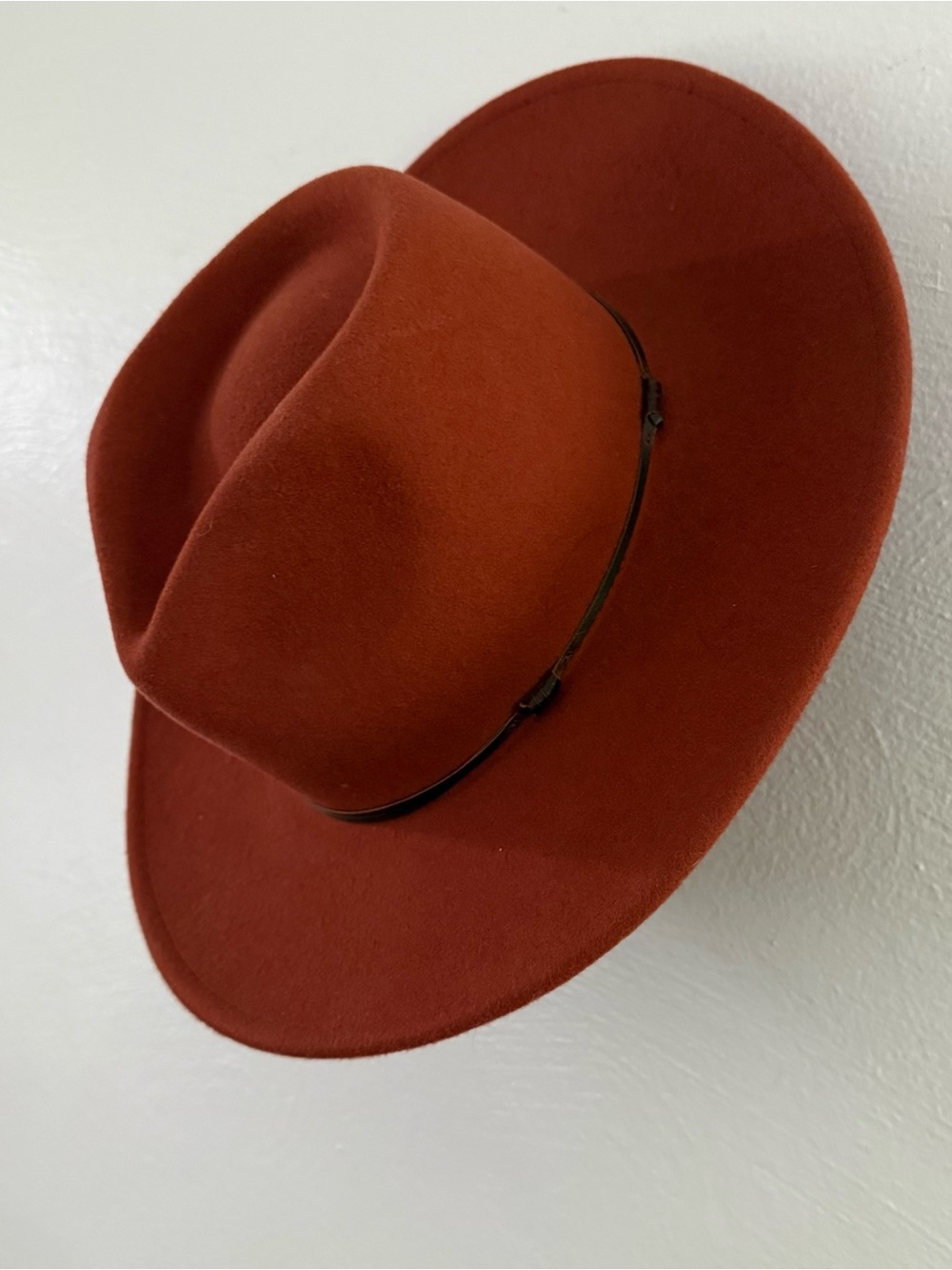 Wyeth 100% Wool Rust Felt Wide-Brim Hat